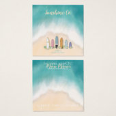 Bodemzonneschijn en zand vierkante visitekaartjes (Voorkant /achterkant)