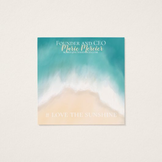 Bodemzonneschijn en zand vierkante visitekaartjes (Achterkant)