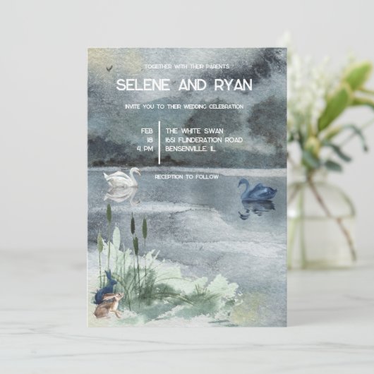 Bodenlandschap met zwanenweddenschap kaart (Staand voorkant)