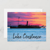 Bodenmeer Stoomboot bij Sunset Art Briefkaart (Voorkant / Achterkant)