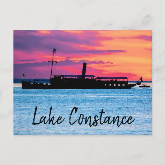 Bodenmeer Stoomboot bij Sunset Art Briefkaart (Voorkant)