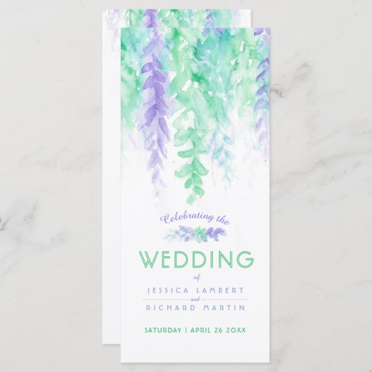 Bodenwijnen met een groen programma voor waterverf programmakaart (Voorkant / Achterkant)