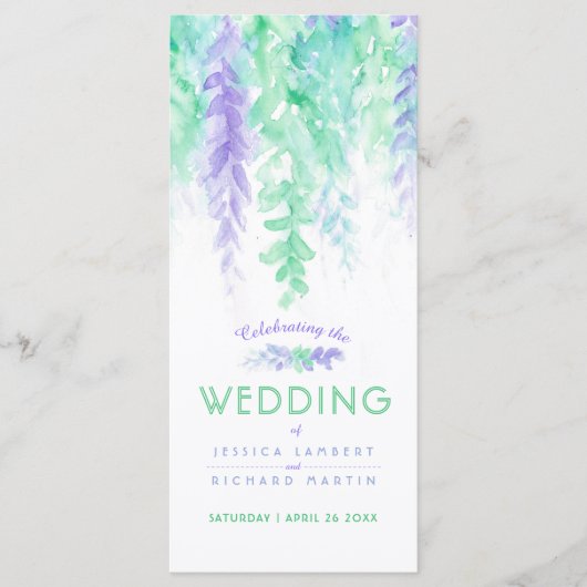 Bodenwijnen met een groen programma voor waterverf programmakaart (Voorkant)