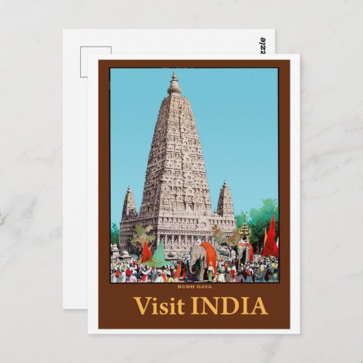 Bodh Gaya, India Briefkaart (Voorkant / Achterkant)