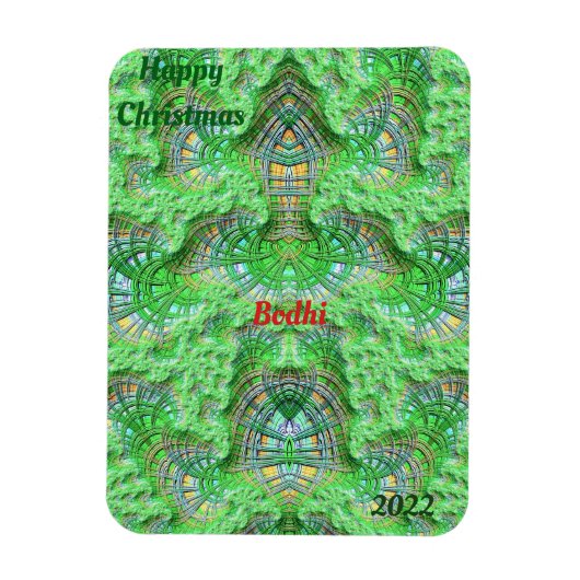 BODHI ~CHRISTMAS card Bright! ~ Red Green Yellow ~ Magneet (Verticaal)