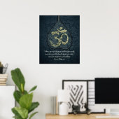 Bodhi Leaf & Gold OM Symbol Yoga Meditation Quotes Poster (Thuiskantoor)