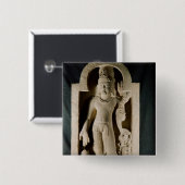 Bodhisattva Padmapani, Sarnath Vierkante Button 5,1 Cm (Voorkant /achterkant)