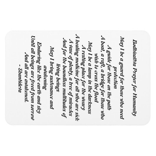 Bodhisattva Prayer for Humanity Magnet Magneet (Horizontaal)