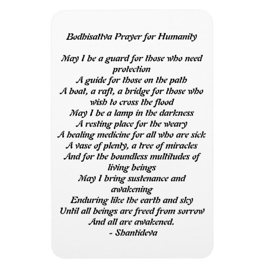 Bodhisattva Prayer for Humanity Magnet Magneet (Verticaal)