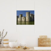 Bodiam Castle (1385), gereflecteerd in mot, Oost Poster (Keuken)