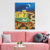 Bodiam Castle naar Moonlight 2010 Canvas Afdruk (Insitu (Woonkamer))