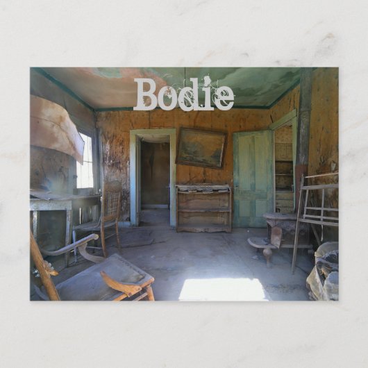 Bodie, Californië Ghost Town, Binnenhuis Briefkaart (Voorkant)