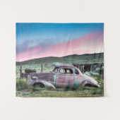Bodie Ghost Town Abandoned Car at Sunset Wandkleed (Voorkant (horizontaal))