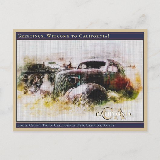 Bodie Ghost Town California USA Old Car Rusty Pos Briefkaart (Voorkant)