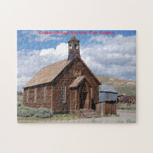 Bodie Ghost Town Californië. Kerstgroeten Legpuzzel (Horizontaal)