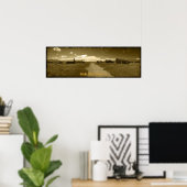 Bodie Ghost Town Sepia Pano Poster (Thuiskantoor)