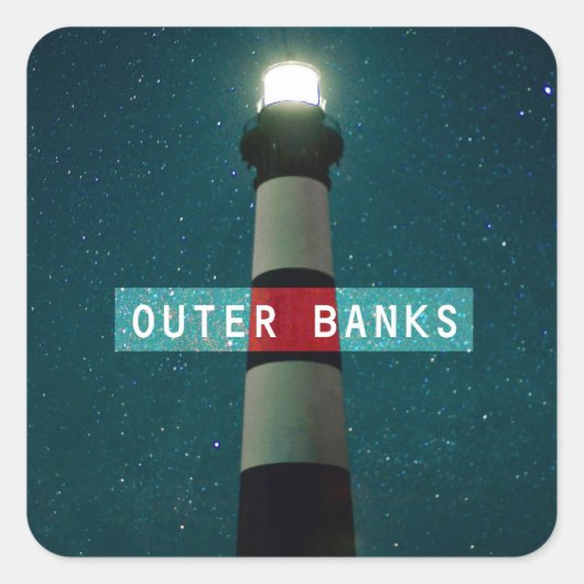 Bodie Island Light. Vierkante Sticker (Voorkant)