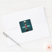 Bodie Island Light. Vierkante Sticker (Envelop)