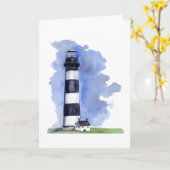 Bodie Island Lighthouse blank greeting card Kaart (Gele Bloem)