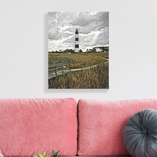 Bodie Island Lighthouse Canvas Afdruk (Insitu (Woonkamer))