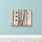 Bodie Island Lighthouse. Canvas Afdruk (Insitu (Houten vloer))