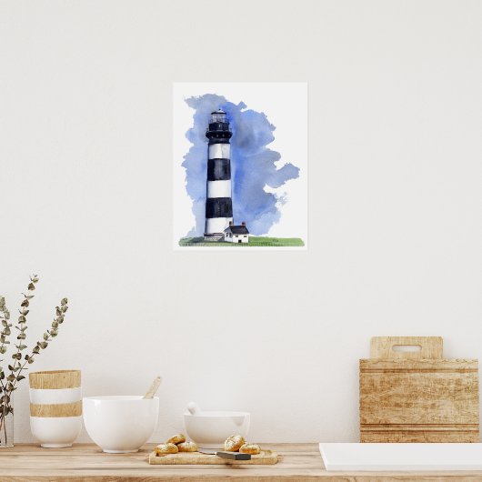 Bodie Island Lighthouse Painting Poster (Keuken)