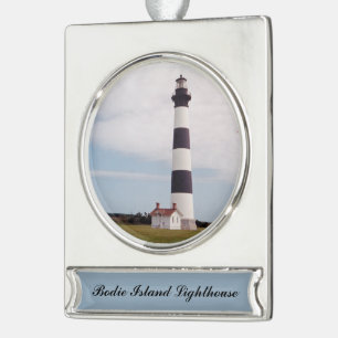Bodie Island Lighthouse Verzilverd Banner Ornament