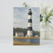 Bodie Island Lighthouse Watercolor Bedankkaart (Staand voorkant)