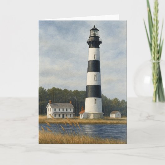 Bodie Island Lighthouse Waterverf Bedankkaart (Voorkant)
