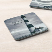 Bodie Island Lighthouse zwart-wit Bier Onderzetter (Linkerzijde)