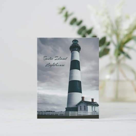 Bodie Island Lighthouse zwart-wit Briefkaart (Staand voorkant)