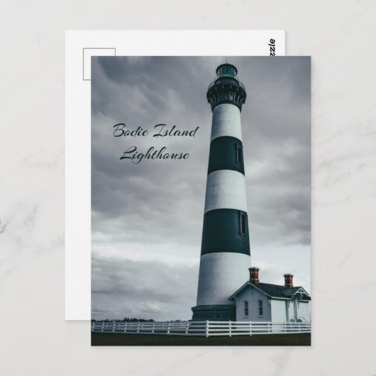 Bodie Island Lighthouse zwart-wit Briefkaart (Voorkant / Achterkant)