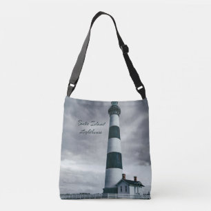 Bodie Island Lighthouse zwart-wit Crossbody Tas
