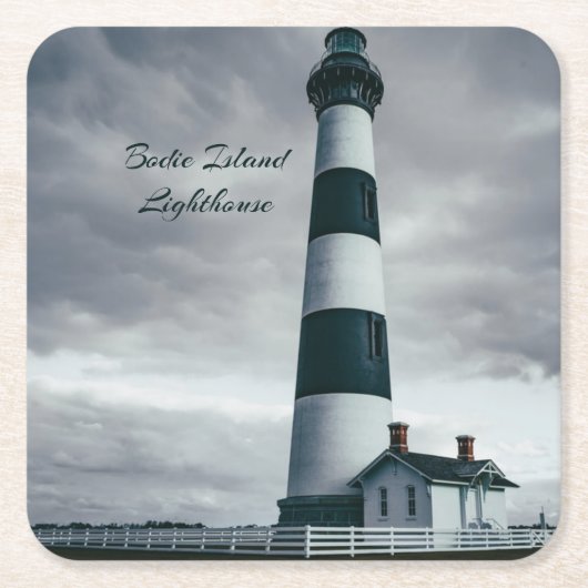 Bodie Island Lighthouse zwart-wit Kartonnen Onderzetters (Voorkant)