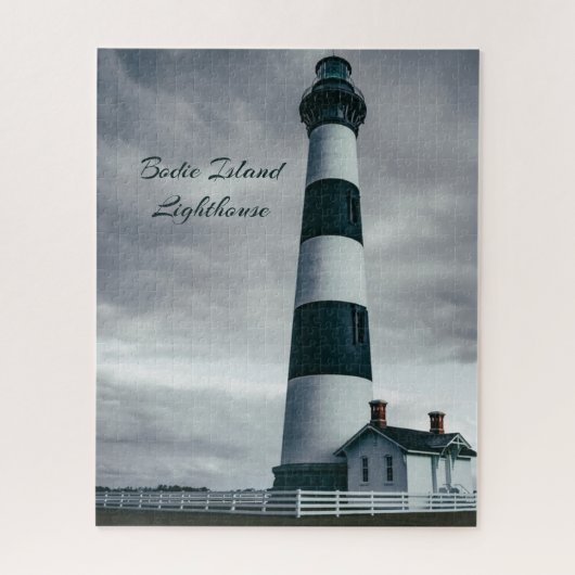 Bodie Island Lighthouse zwart-wit Legpuzzel (Verticaal)