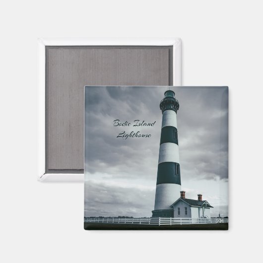 Bodie Island Lighthouse zwart-wit Magneet (Voorkant / Achterkant)