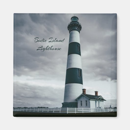 Bodie Island Lighthouse zwart-wit Magneet (Voorkant)