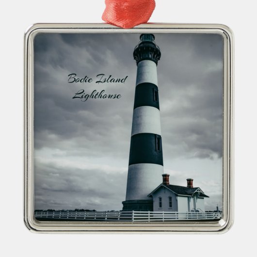 Bodie Island Lighthouse zwart-wit Metalen Ornament (Voorkant)