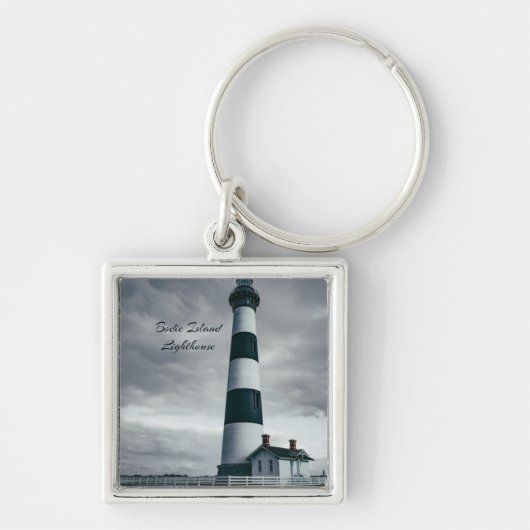 Bodie Island Lighthouse zwart-wit Sleutelhanger (Voorkant)