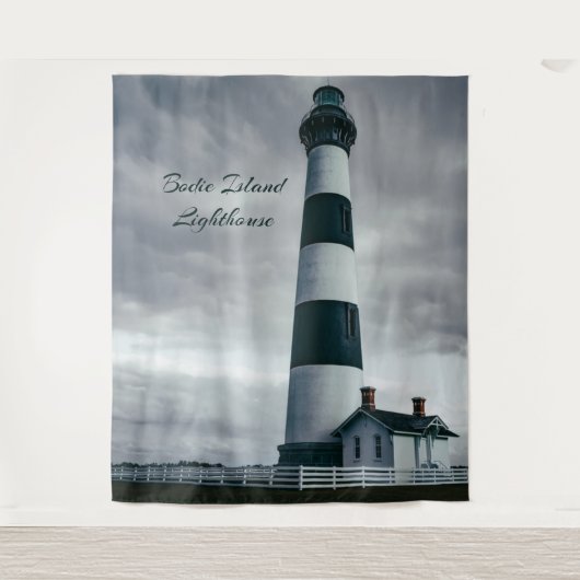 Bodie Island Lighthouse zwart-wit Wandkleed (Voorkant)