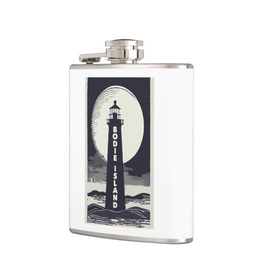 Bodie Island vuurtoren North Carolina Maan Heupfles (Links)