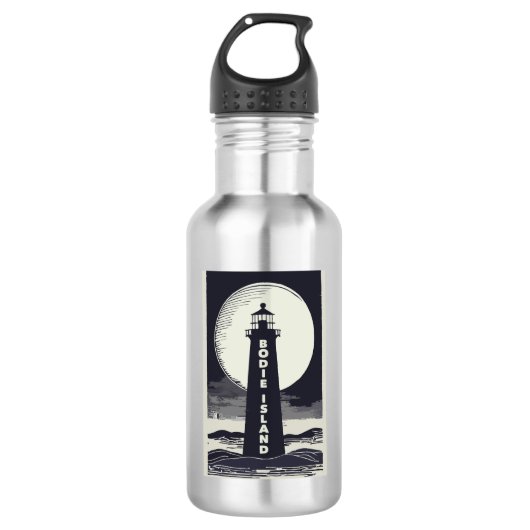 Bodie Island vuurtoren North Carolina Maan Waterfles (Voorkant)