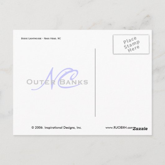 Bodie Lighthouse Briefkaart (Achterkant)