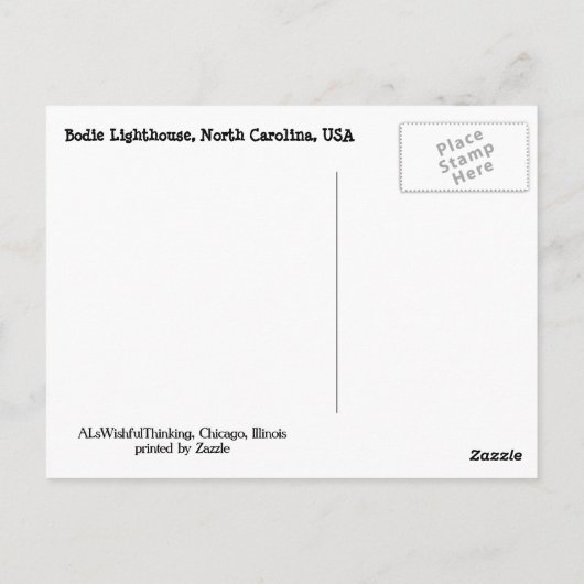 Bodie Lighthouse, North Carolina Briefkaart (Achterkant)