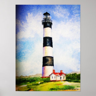 Bodie Lighthouse watercolor by Mary Dunham Walter Poster