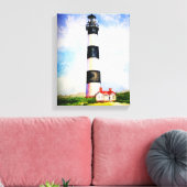 Bodie Lighthouse waterverf van Mary Dunham Walter Canvas Afdruk (Insitu (Woonkamer))