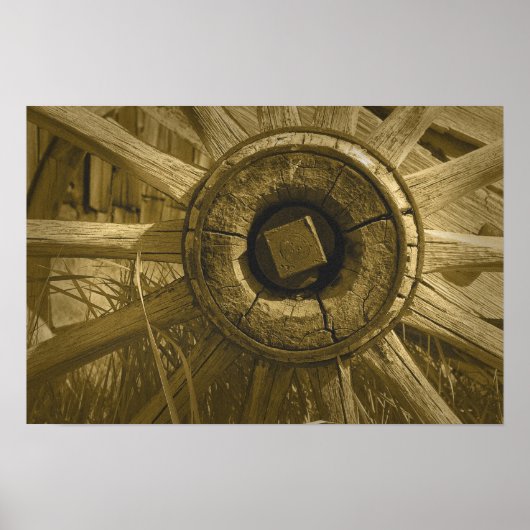 Bodie Wagon Wheel Sepia Poster 1 (Voorkant)