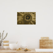 Bodie Wagon Wheel Sepia Poster 1 (Keuken)