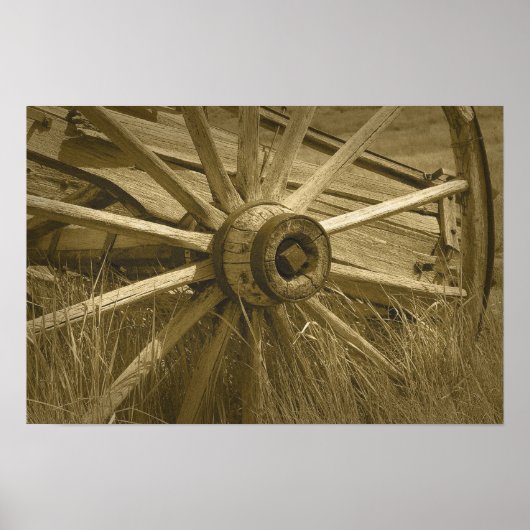 Bodie Wagon Wheel Sepia Poster 2 (Voorkant)