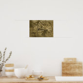 Bodie Wagon Wheel Sepia Poster 3 (Keuken)